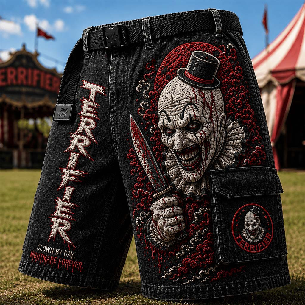 Terrifier Merch Clown By Day Nightmare Forever Shorts Best Gifts For Horror Lovers Terrifier Merch Clown By Day Nightmare Forever Shorts Best Gifts For Horror Lovers