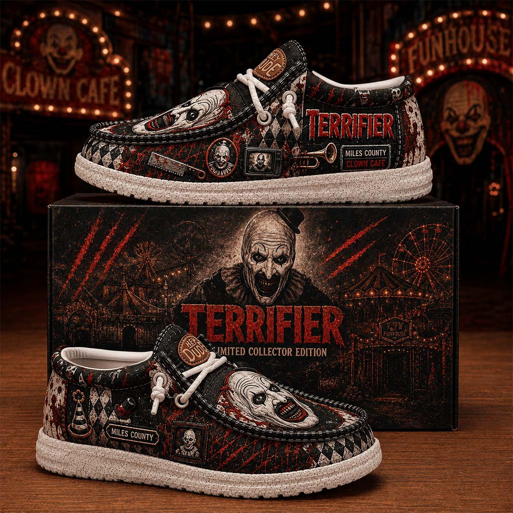 Terrifier Miles County Clown Cafe Shoes Terrifier Merch 2026 Gifts For Fans Of Horror Movies - Kdjoy Terrifier Miles County Clown Cafe Shoes Terrifier Merch 2026 Gifts For Fans Of Horror Movies - Kdjoy