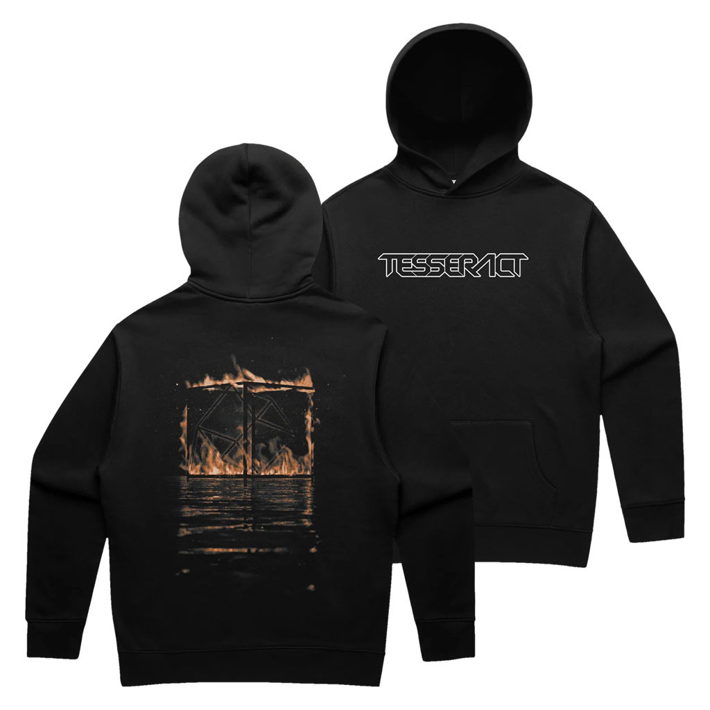 Tesseract Merch 2026 Burning Cube Hoodie Black Gift For Metal Band Fans