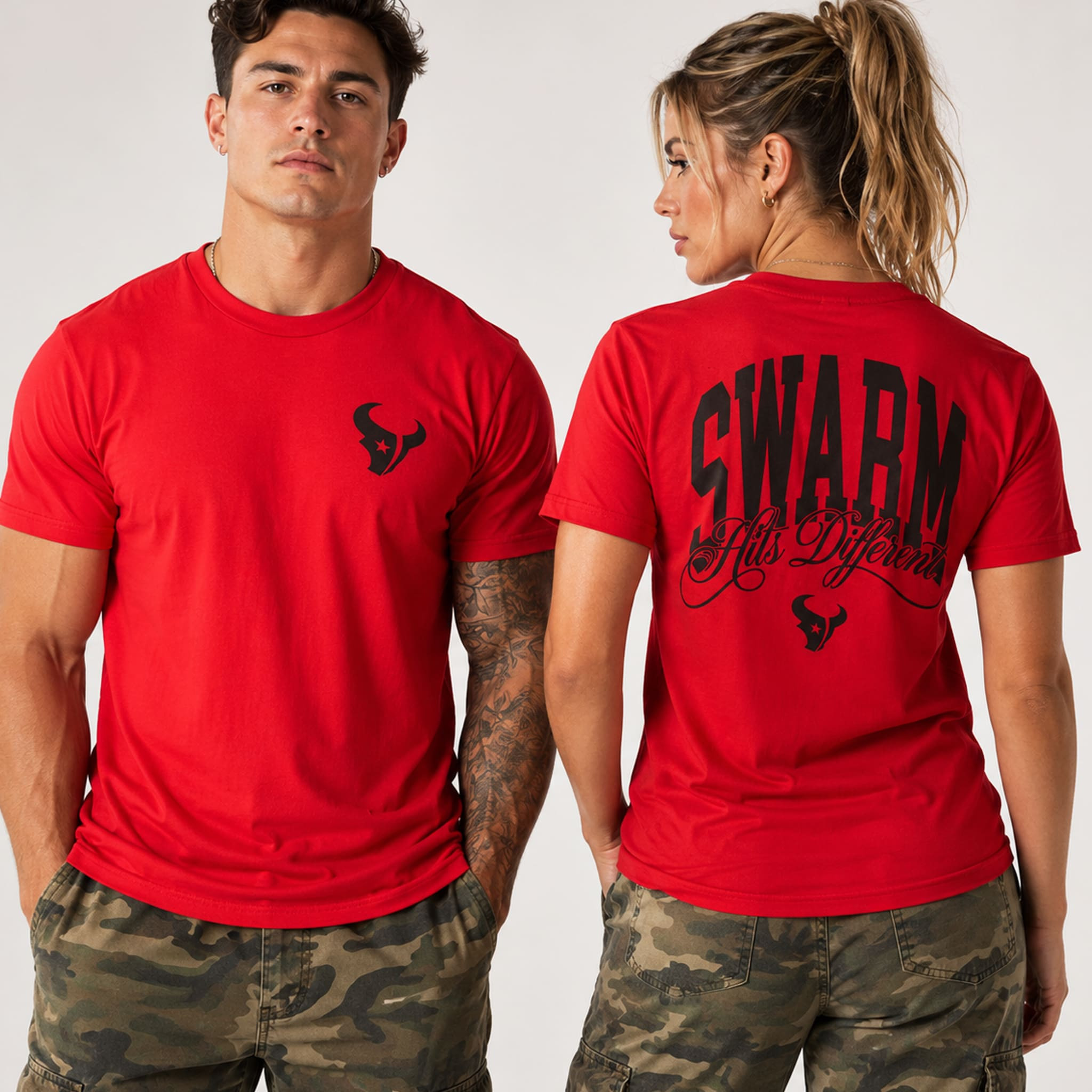 Texans Training Camp 2026 Swarm Shirt Red Houston Texans Merch Baseball Enthusiast Gifts - Kdjoy