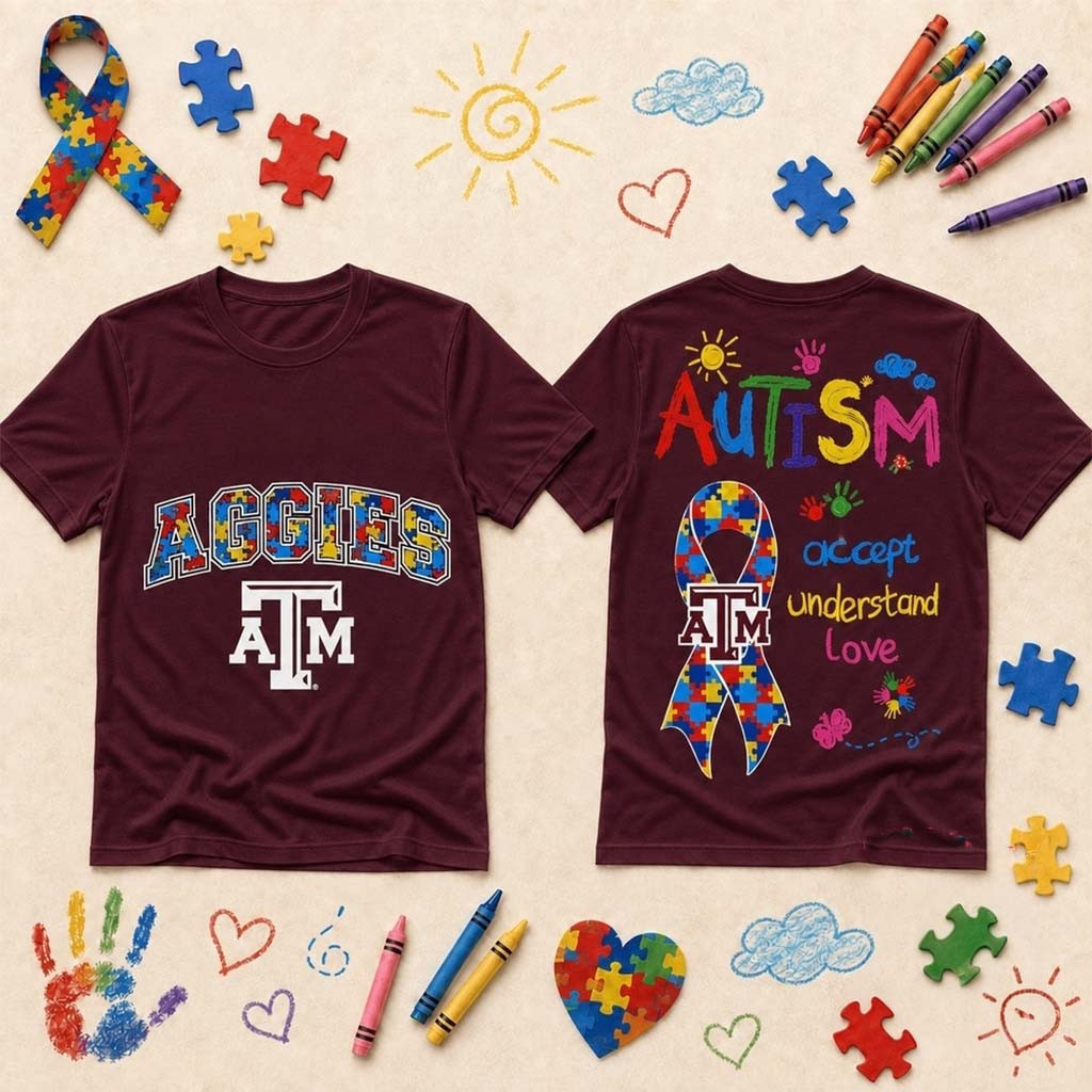 Texas A&M Aggies Merch Autism Awareness Puzzle Ribbon Shirt Gifts For Autistic Adults Texas A&M Aggies Merch Autism Awareness Puzzle Ribbon Shirt Gifts For Autistic Adults