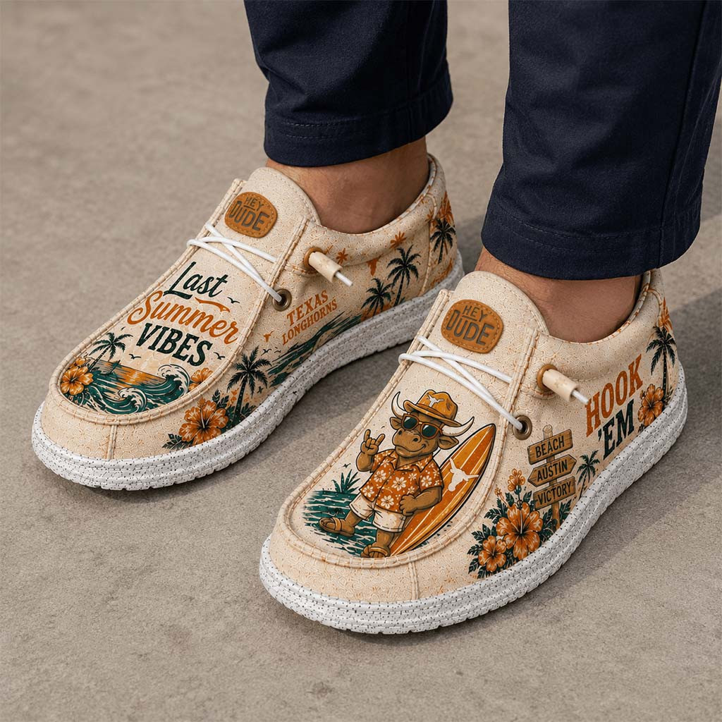 Texas Longhorns Last Summer Vibes Shoes Hook Em Loafers Texas Longhorns Merch Fan Gifts - Kdjoy
