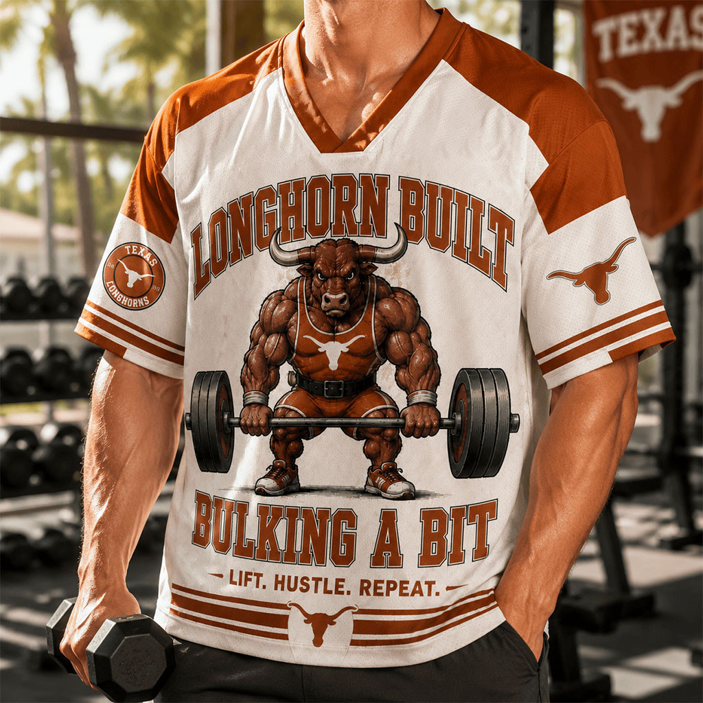 Texas Longhorns Merch 2026 Longhorn Built Bulking A Bit V-Neck Jersey Gift For Brothers - Kdjoy