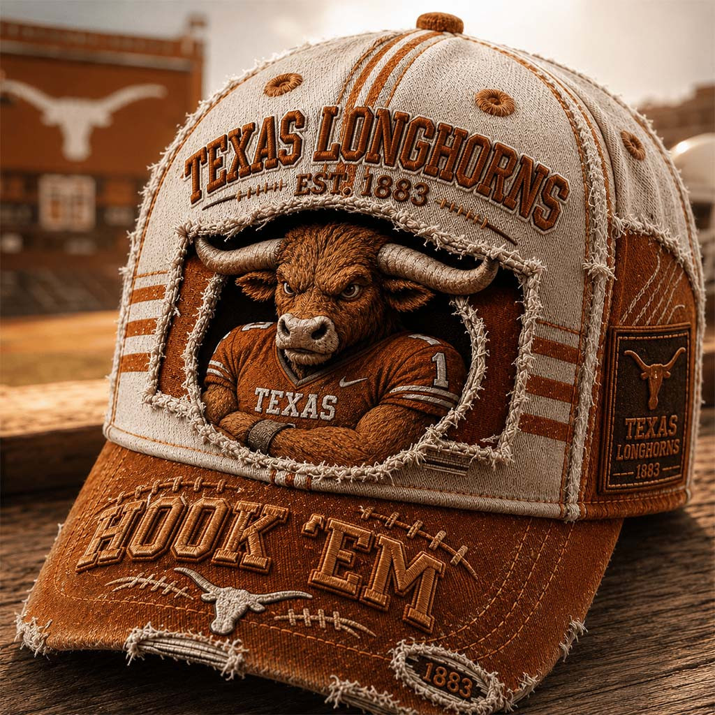 Texas Longhorns Merch Texas Longhorns Est 1883 Hook Em Hat Gift Ideas For Football Lovers - Kdjoy