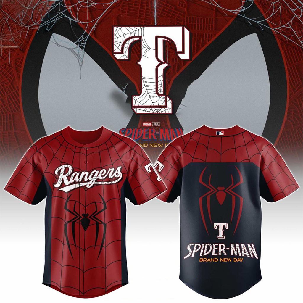 Texas Rangers X Spider-Man Brand New Day 2026 Theme Game Jersey Texas Rangers Merch Fan Gifts - Kdjoy Texas Rangers X Spider-Man Brand New Day 2026 Theme Game Jersey Texas Rangers Merch Fan Gifts - Kdjoy