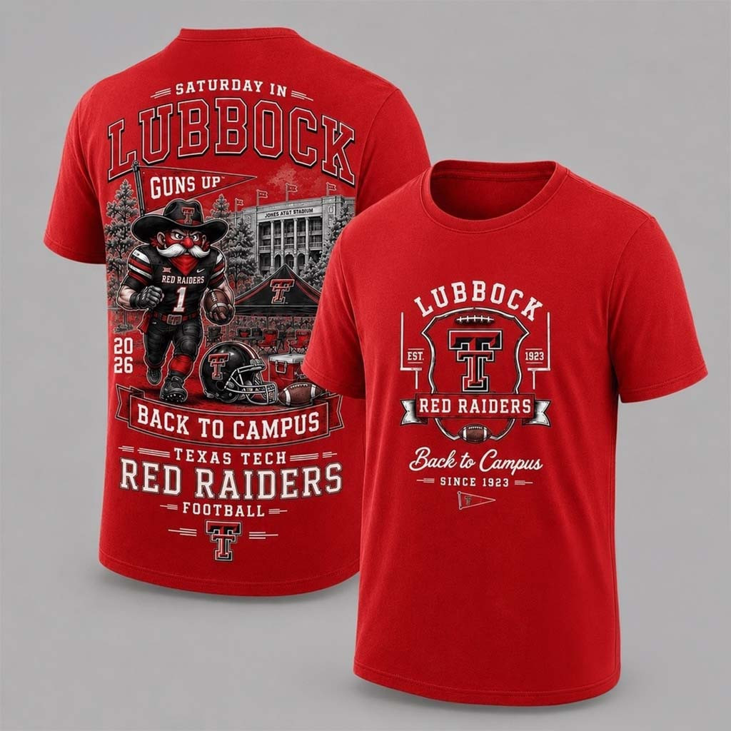 Texas Tech Red Raiders 2026 Back To Campus Shirt Red Raiders Merch Football Gifts For Men - Kdjoy Texas Tech Red Raiders 2026 Back To Campus Shirt Red Raiders Merch Football Gifts For Men - Kdjoy