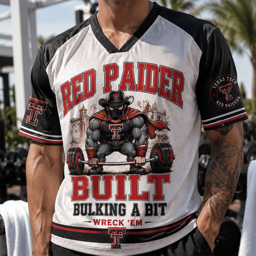 Texas Tech Red Raiders Merch 2026 Red Paider Built V-Neck Jersey Bulking A Pit Shirt Fan Gear - Kdjoy Texas Tech Red Raiders Merch 2026 Red Paider Built V-Neck Jersey Bulking A Pit Shirt Fan Gear - Kdjoy