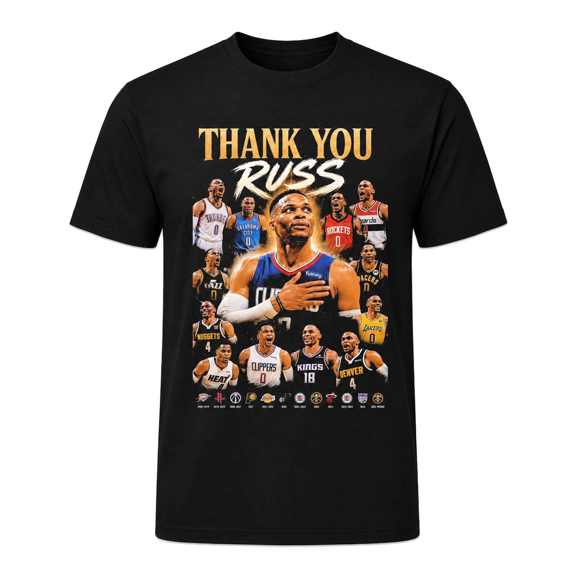Thank You Russell Westbrook Shirt Best Gifts For Basketball Fans - Kdjoy