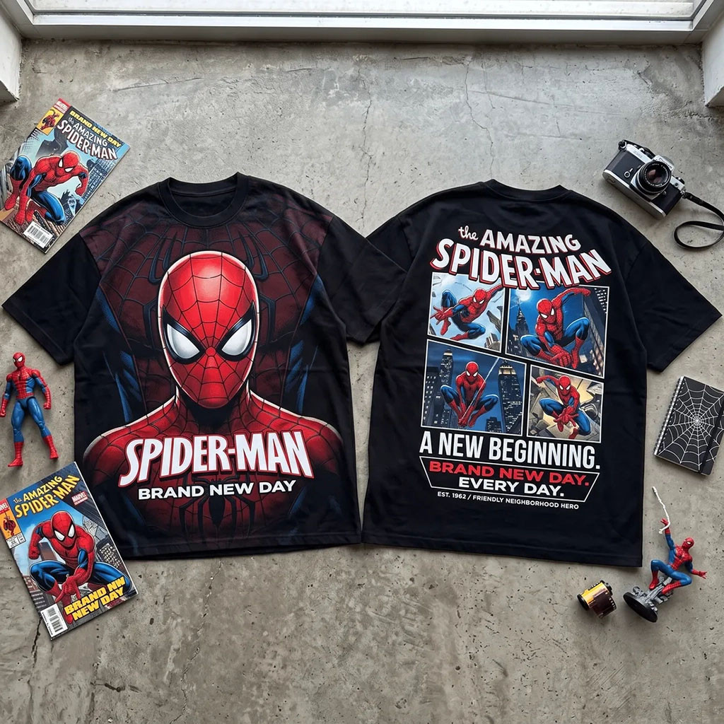 The Amazing Spider-Man Brand New Day Black T-Shirt Spider-Man Merch Gifts For Movie Fans