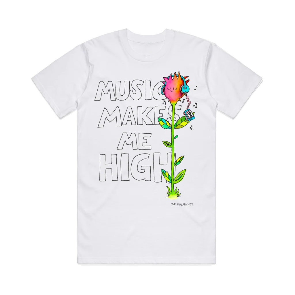 The Avalanches Merch 2026 Music Makes Me High White T-Shirt Best Gifts For Music Lovers - Kdjoy