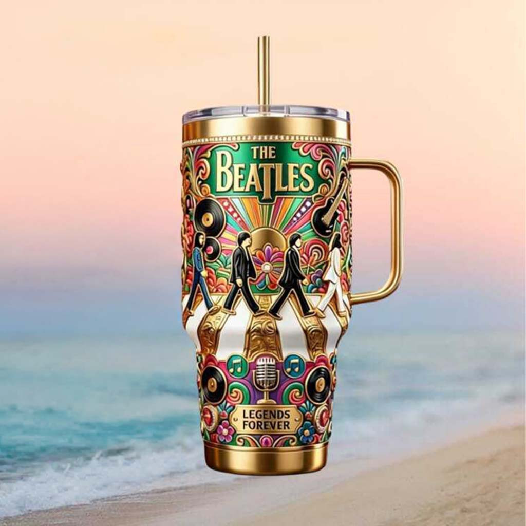 The Beatles Legends Forever Psychedelic Band Collector Tumbler The Beatles Merch Fan Gifts - Kdjoy