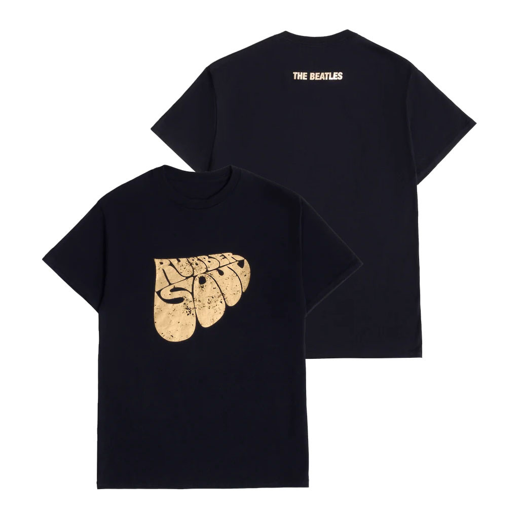 The Beatles Merch 2026 Rubber Soul Black Gold Foil T-Shirt Presents For Music Lovers - Kdjoy