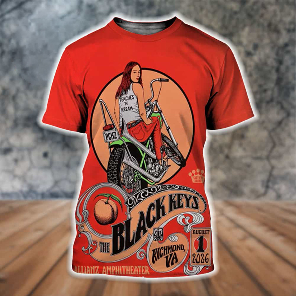 The Black Keys Merch Peaches N Kream 2026 Richmond VA Event Poster T-Shirt Unique Gift For Men - Kdjoy