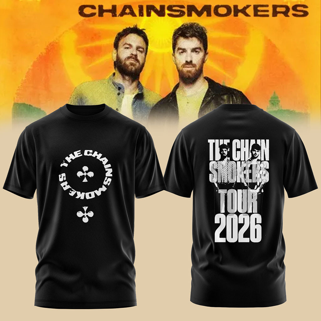 The Chainsmokers Merch The Chainsmokers Tour 2026 T-Shirt Black Best Gifts For Boyfriend