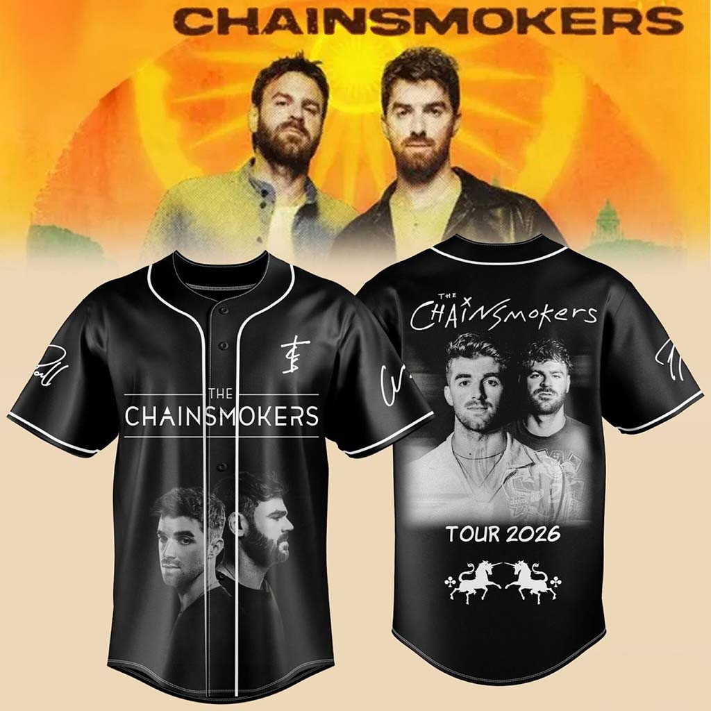 The Chainsmokers Tour 2026 Baseball Jersey The Chainsmokers Merch EDM Fan Apparel Gift Ideas - Kdjoy The Chainsmokers Tour 2026 Baseball Jersey The Chainsmokers Merch EDM Fan Apparel Gift Ideas - Kdjoy