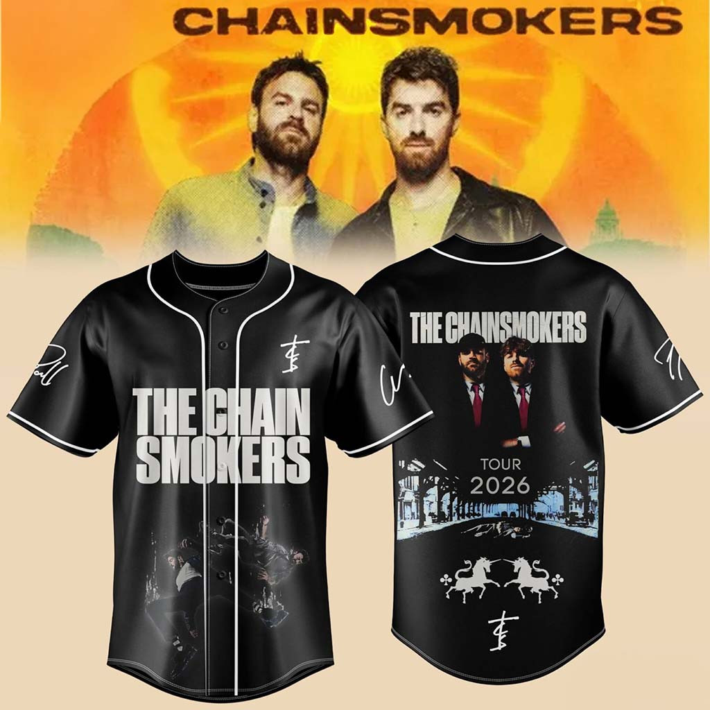 The Chainsmokers Tour 2026 Baseball Jersey The Chainsmokers Merch Gift For EDM Fans - Kdjoy The Chainsmokers Tour 2026 Baseball Jersey The Chainsmokers Merch Gift For EDM Fans - Kdjoy