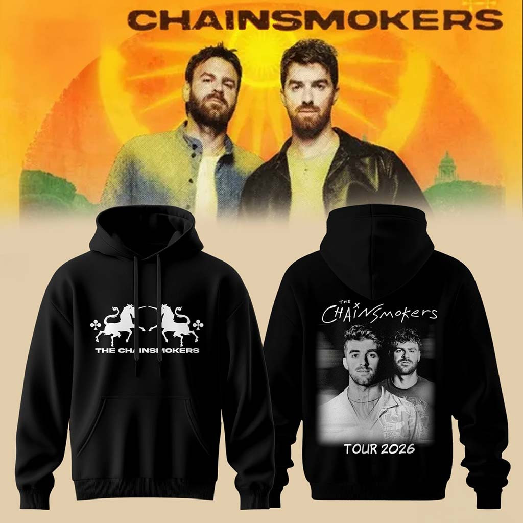 The Chainsmokers Tour 2026 Hoodie Black The Chainsmokers Merch Best Gifts For EDM Fans - Kdjoy The Chainsmokers Tour 2026 Hoodie Black The Chainsmokers Merch Best Gifts For EDM Fans - Kdjoy