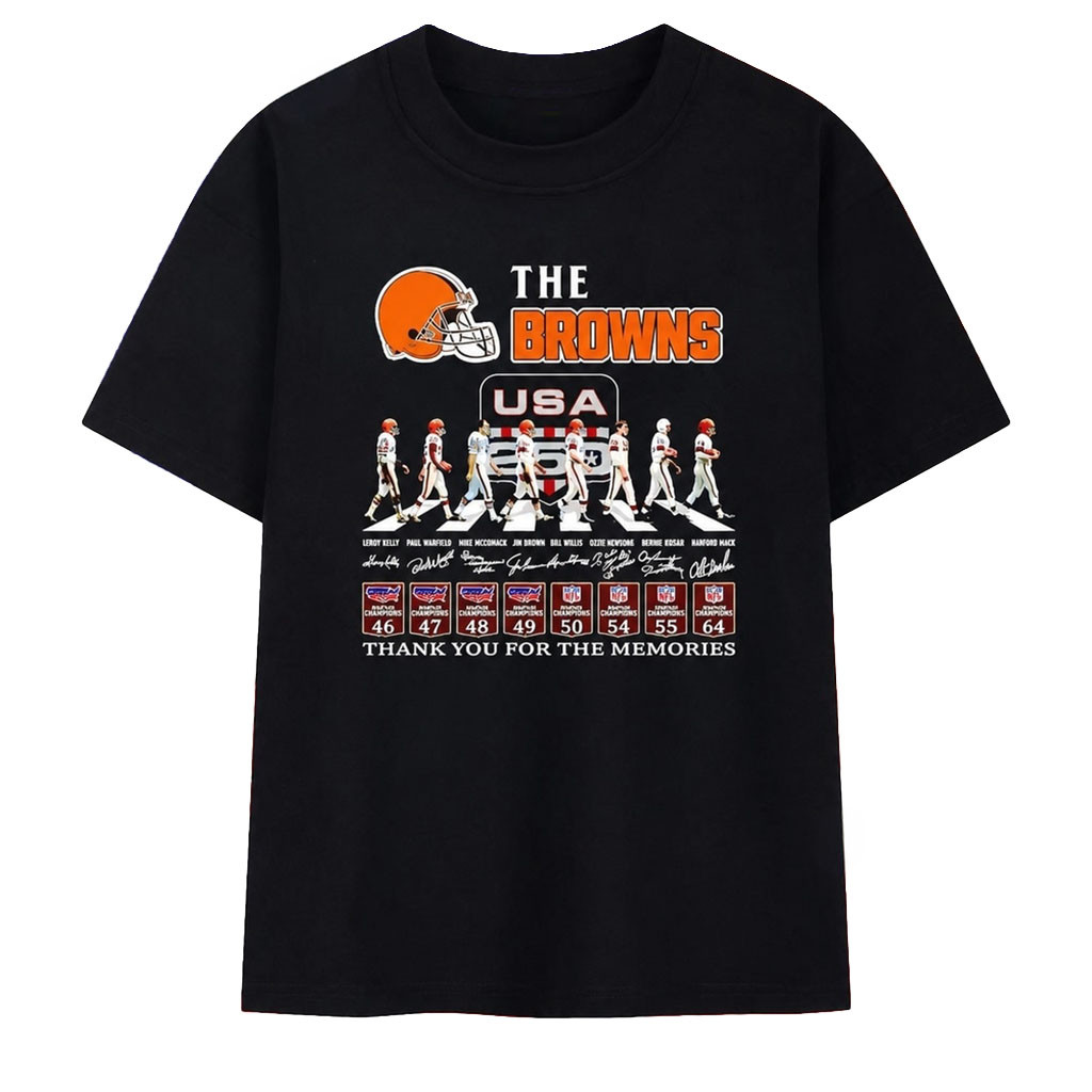 The Cleveland Browns Legends Leroy Kelly Jim Brown and Team Signature Shirt Football Fan Merch - Kdjoy The Cleveland Browns Legends Leroy Kelly Jim Brown and Team Signature Shirt Football Fan Merch - Kdjoy