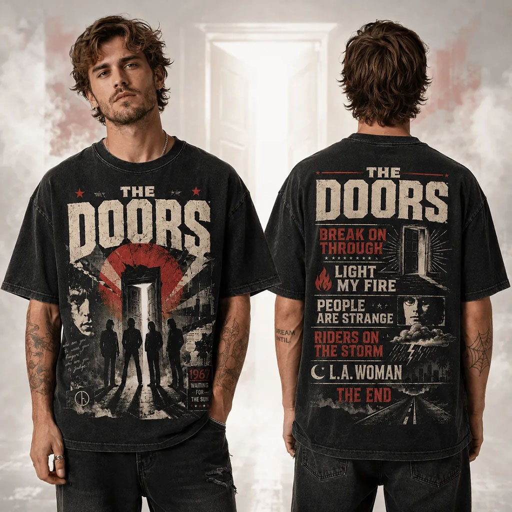 The Doors Break On Through Wash T-Shirt The Doors Merch Gifts For Rock Fans The Doors Break On Through Wash T-Shirt The Doors Merch Gifts For Rock Fans