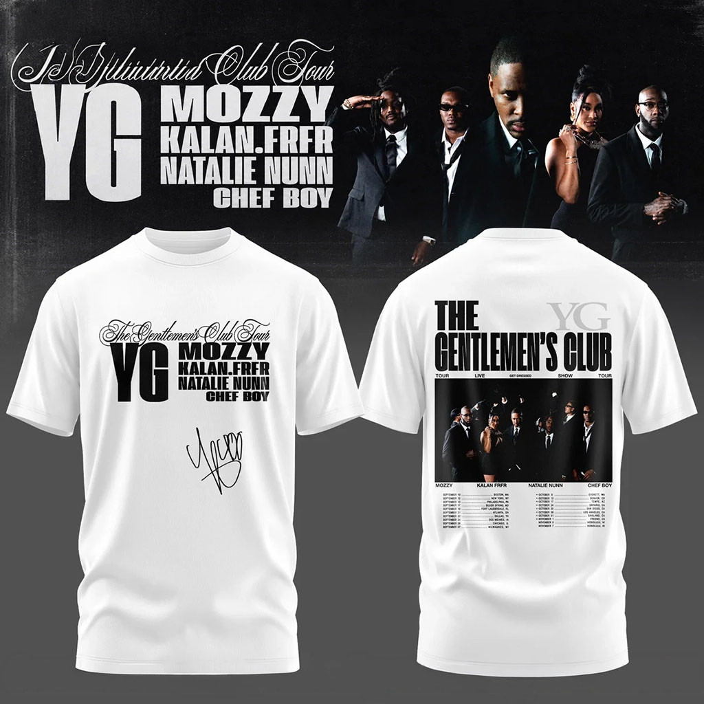 The Gentlemen's Club Tour T-Shirt White YG Merch Best Gifts For Music Fans - Kdjoy