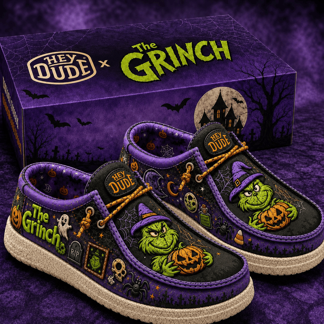 The Grinch Halloween Shoes The Grinch Merch Gifts For Halloween Lovers - Kdjoy