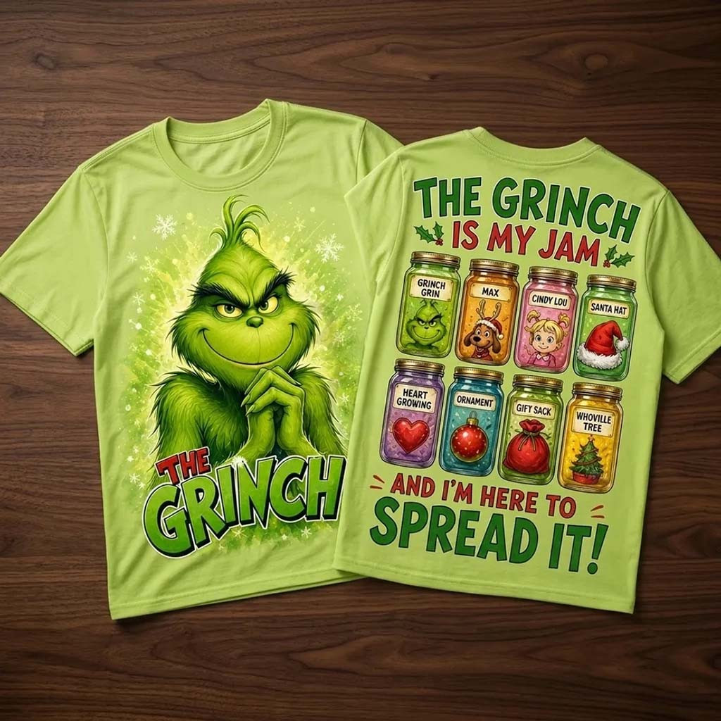 The Grinch Is My Jam Green Christmas T-Shirt 2026 The Grinch Merch Xmas Gift For Friends - Kdjoy