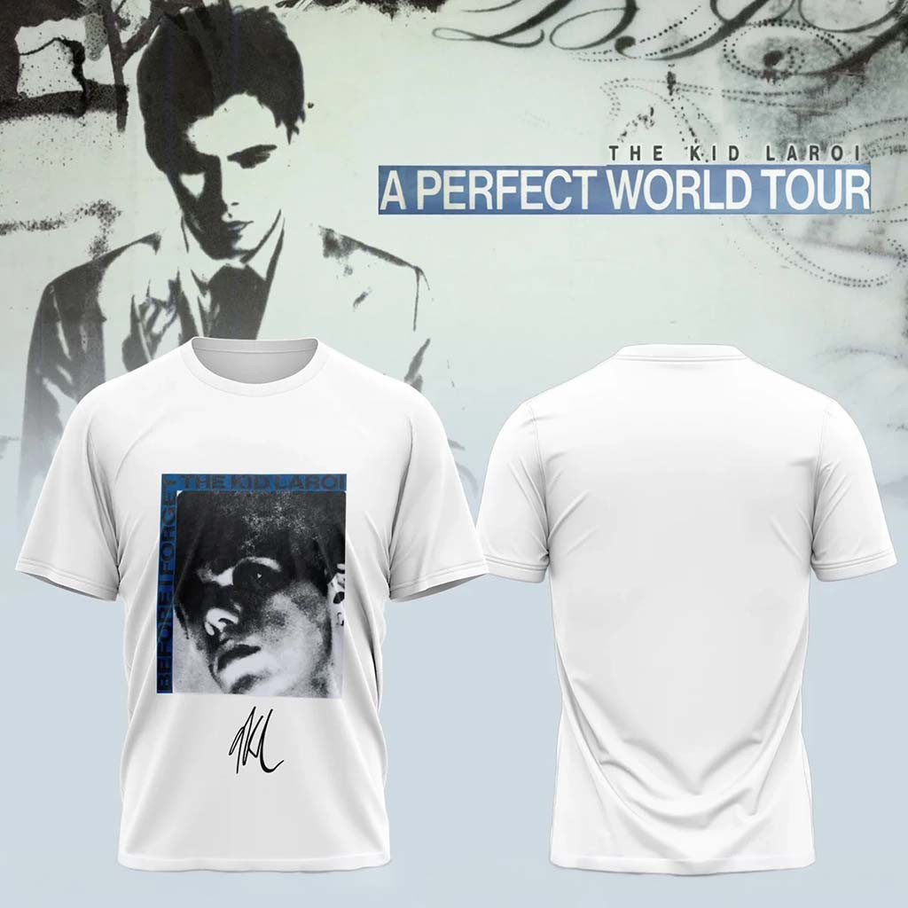 The Kid Laroi Merch 2026 A Perfect World Tour T-Shirt Before I Forget Tee Present For Fans - Kdjoy The Kid Laroi Merch 2026 A Perfect World Tour T-Shirt Before I Forget Tee Present For Fans - Kdjoy