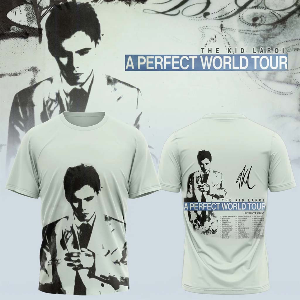 The Kid Laroi Merch 2026 A Perfect World Tour T-Shirt Music Related Gifts For Guys - Kdjoy