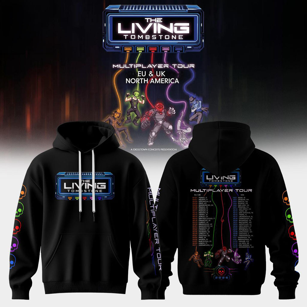 The Living Tombstone Multiplayer Tour 2026 Schedule Hoodie The Living Tombstone Merch Fan Gifts - Kdjoy