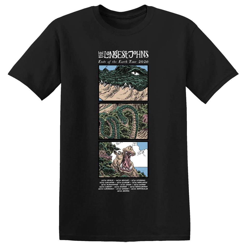 The Longest Johns Merch 2026 Ends Of The Earth UK Tour Black T-Shirt Best Gifts For Music Lovers - Kdjoy