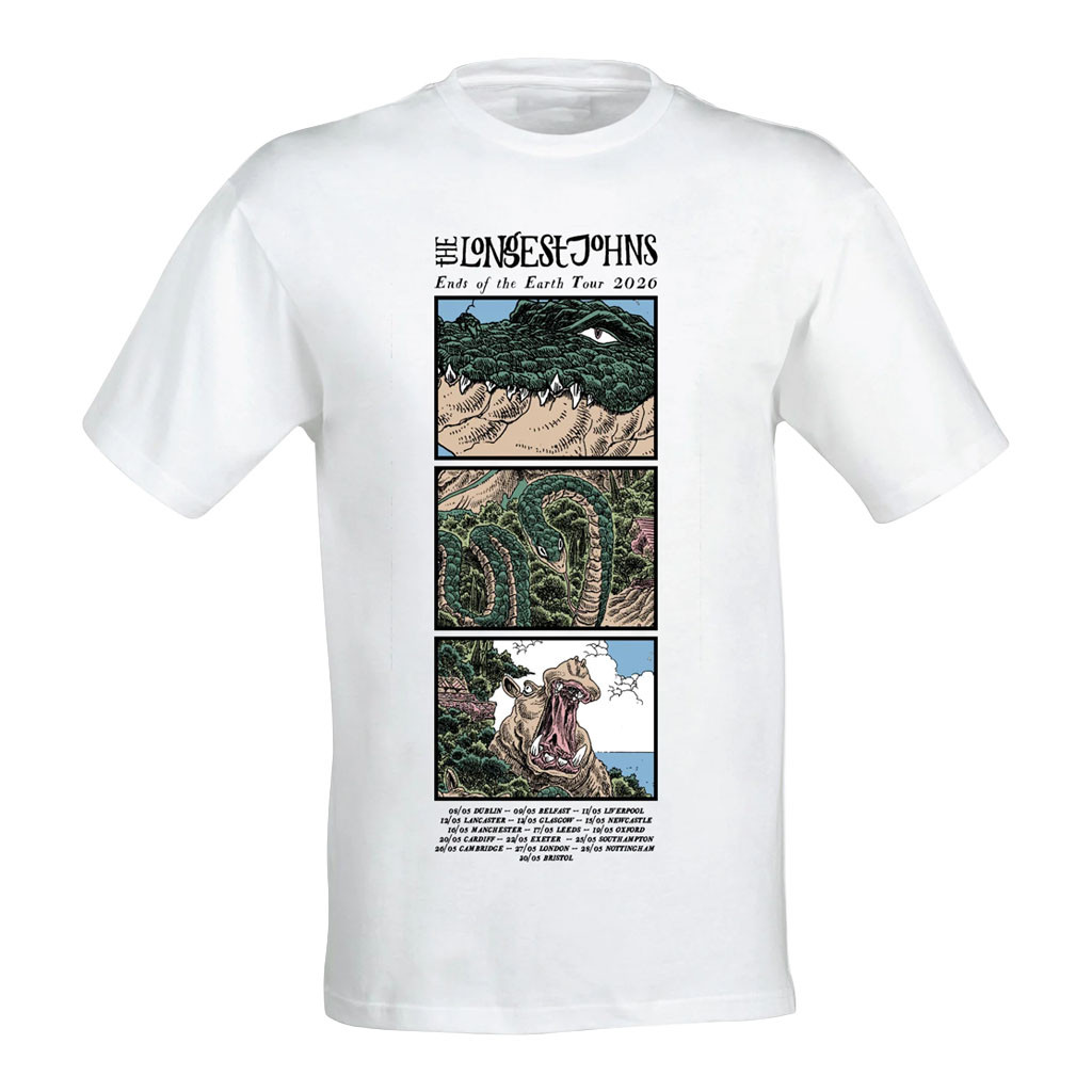 The Longest Johns Merch 2026 Ends Of The Earth UK Tour White T-Shirt Gift Ideas For Music Lovers - Kdjoy The Longest Johns Merch 2026 Ends Of The Earth UK Tour White T-Shirt Gift Ideas For Music Lovers - Kdjoy