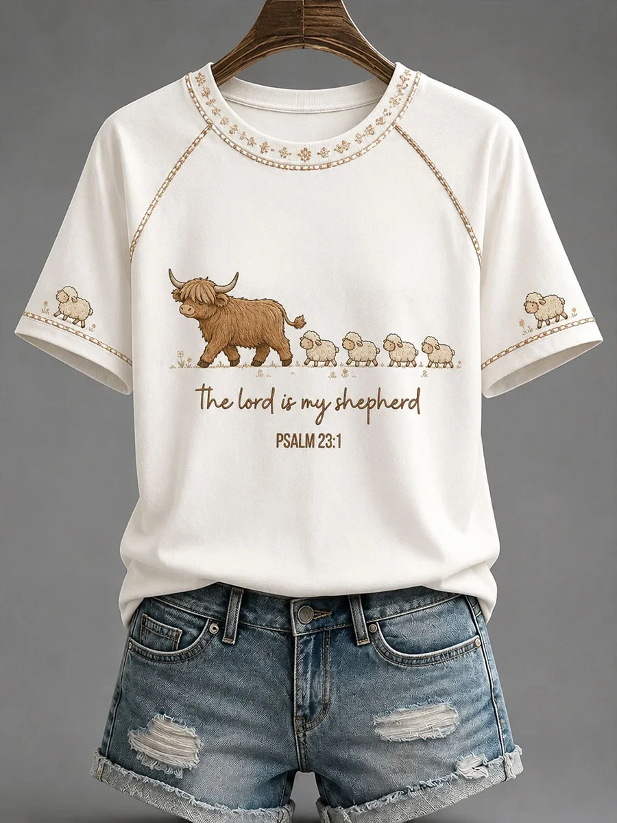 The Lord Is My Shepherd Faith Casual T-Shirt Active Faith Gear Bible Verse On Gift - Kdjoy The Lord Is My Shepherd Faith Casual T-Shirt Active Faith Gear Bible Verse On Gift - Kdjoy