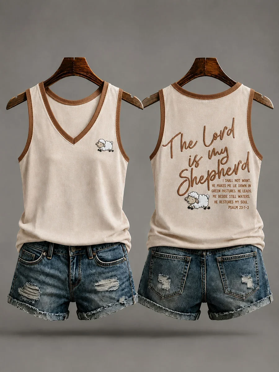 The Lord Is My Shepherd Tank Top Christian Sheep Psalm 23 Clothing Gift Ideas For Brother - Kdjoy