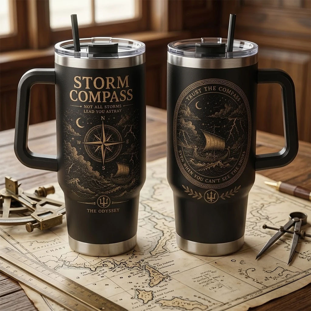 The Odyssey Epic Storm Navigation Compass Ancient Greek Tumbler The Odyssey Merch 2026 - Kdjoy