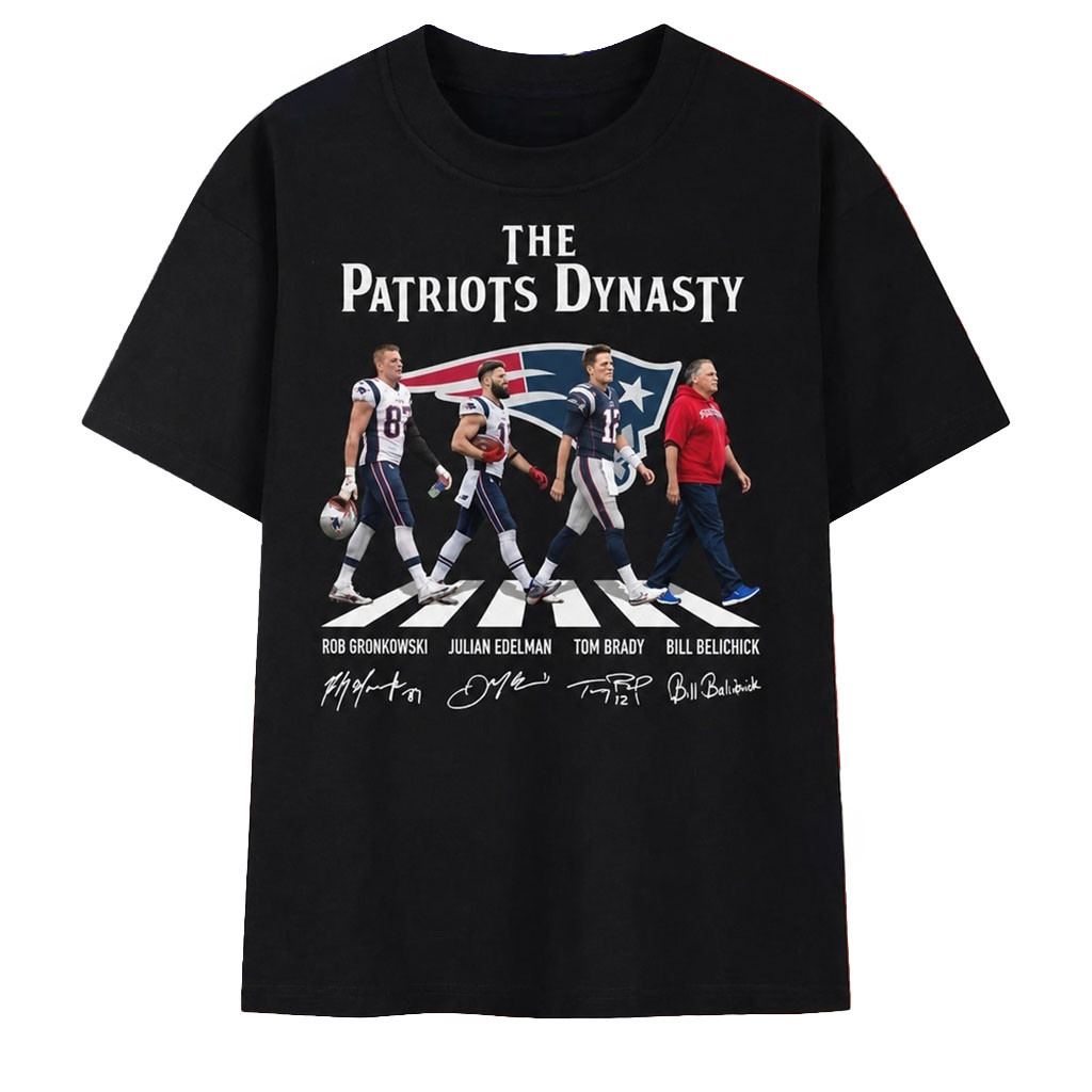 The Patriots Dynasty Abbey Road Style Signatures 2026 T-Shirt NE Patriots Merch Fan Gifts - Kdjoy