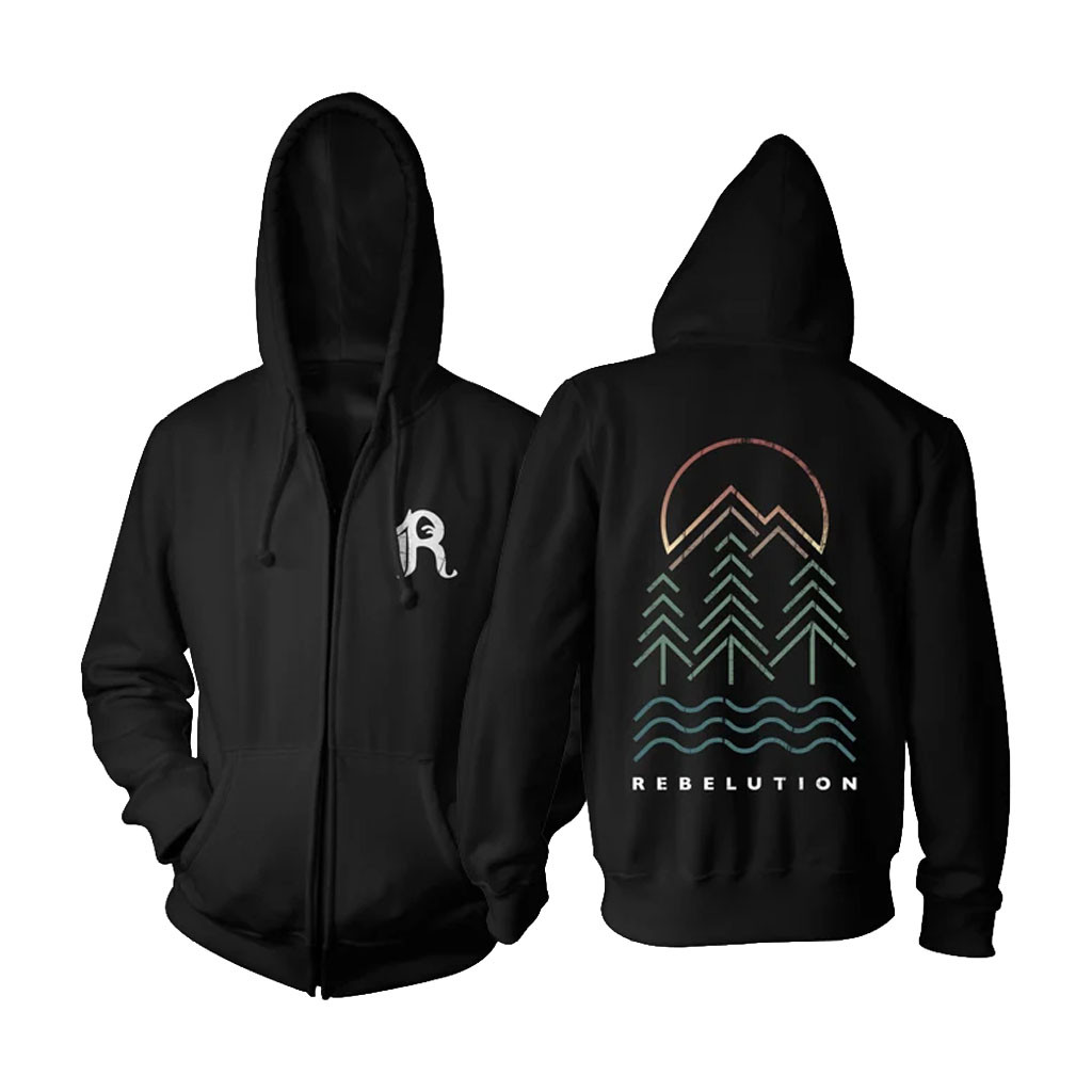 The Rebelution Merch 2026 Forest Zip Hoodie Black Gifts For Rock Music Lovers