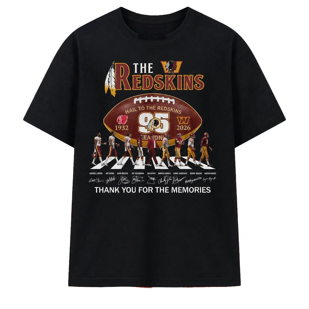 The Redskins 95th Season 1932 2026 Abbey Road Signatures T-Shirt Gifts For Football Fan - Kdjoy