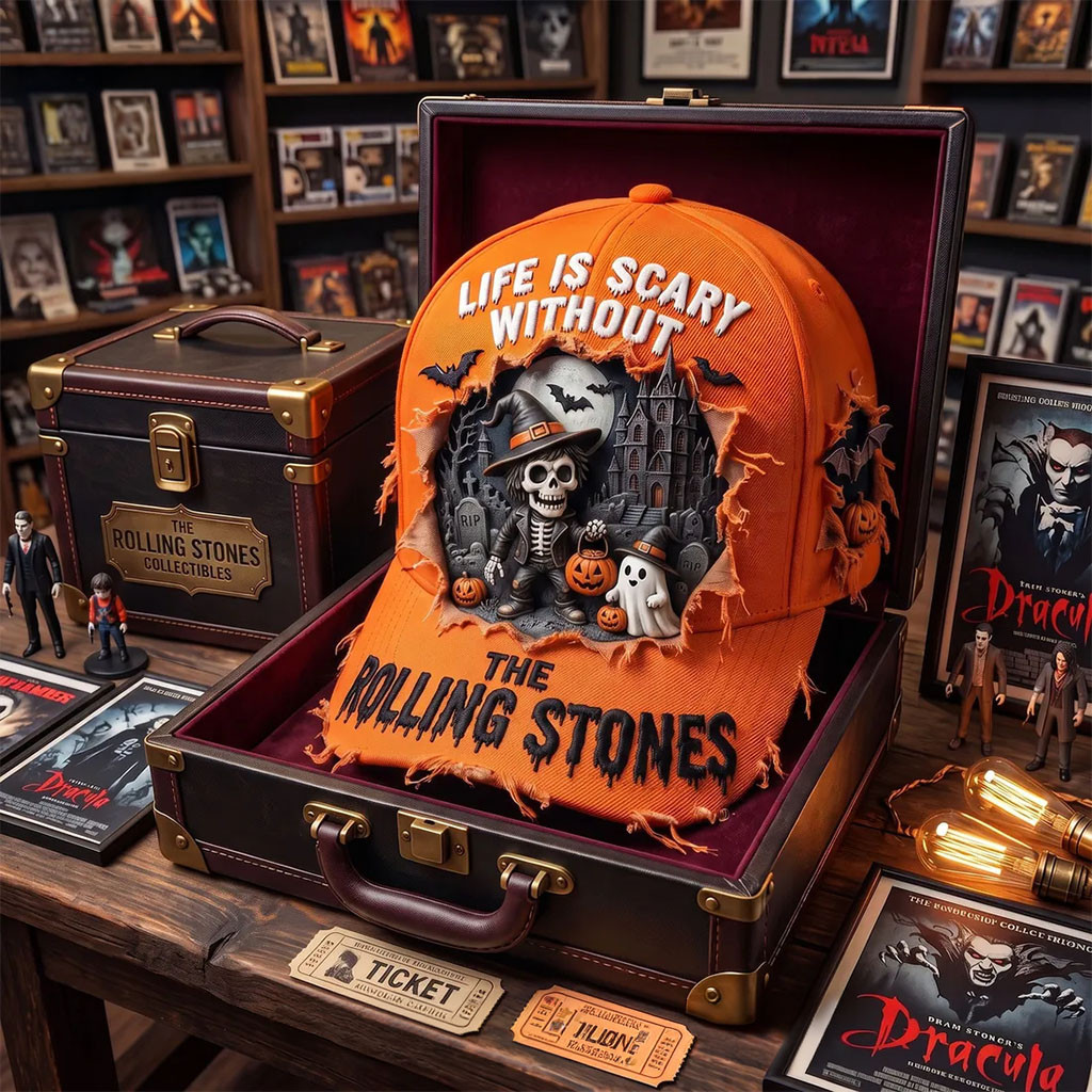 The Rolling Stones Life Is Scary Without Baseball Cap Orange Halloween Hat Gifts For Fan - Kdjoy