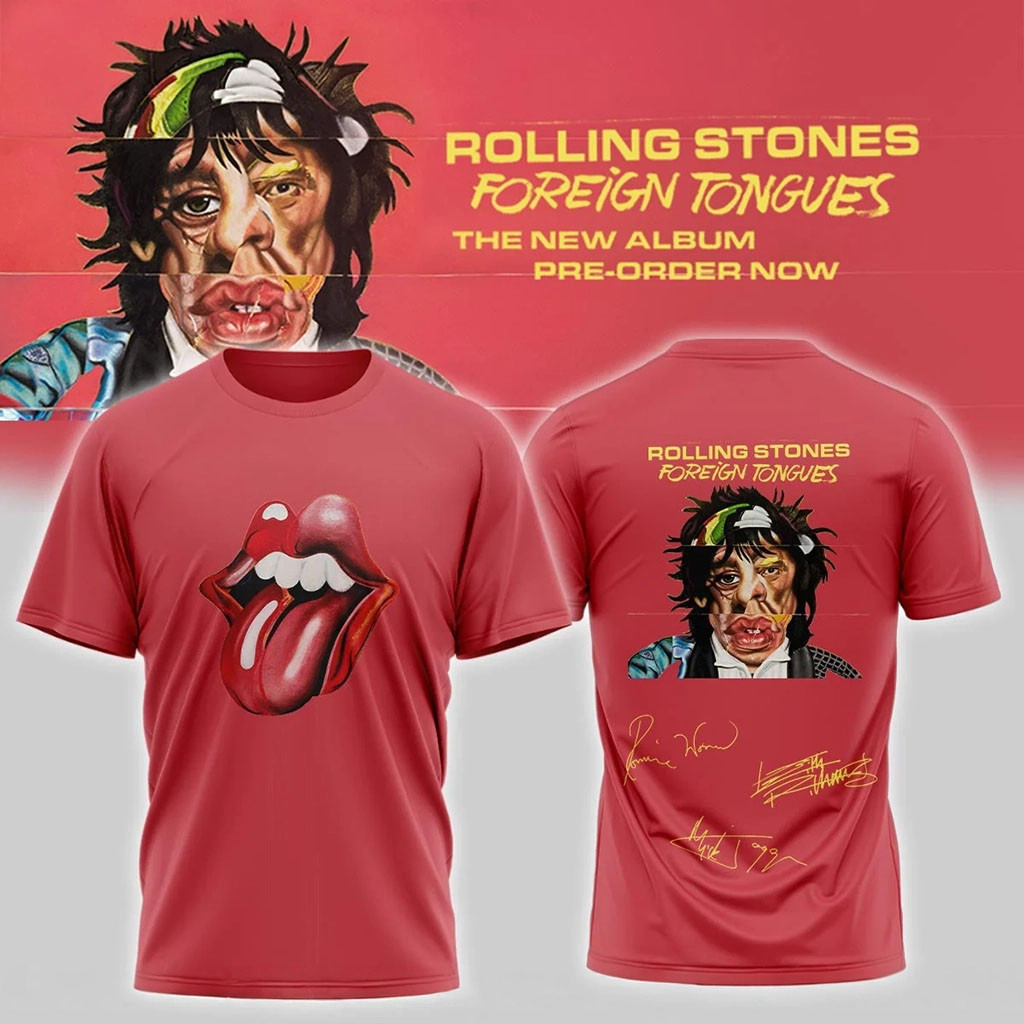 The Rolling Stones Merch 2026 Foreign Tongues Album Signature T-Shirt Cool Gift For Dad - Kdjoy