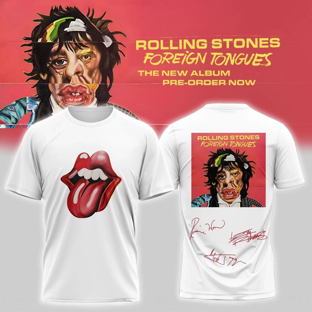 The Rolling Stones Merch 2026 Foreign Tongues Album Signed T-Shirt Gift For Rock Band Fans - Kdjoy