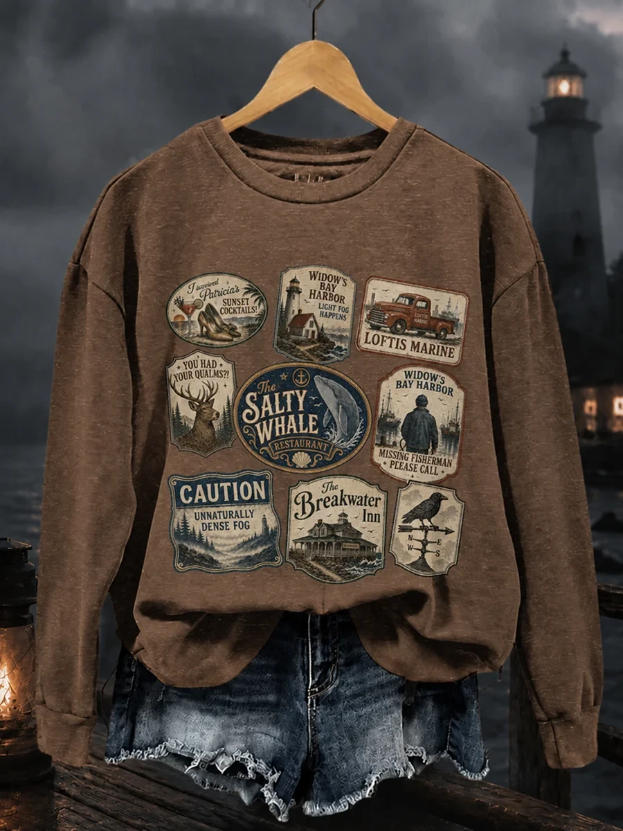The Salty Whale Widow's Bay Sweatshirt Salty Whale Clothing Gift Ideas For Her - Kdjoy