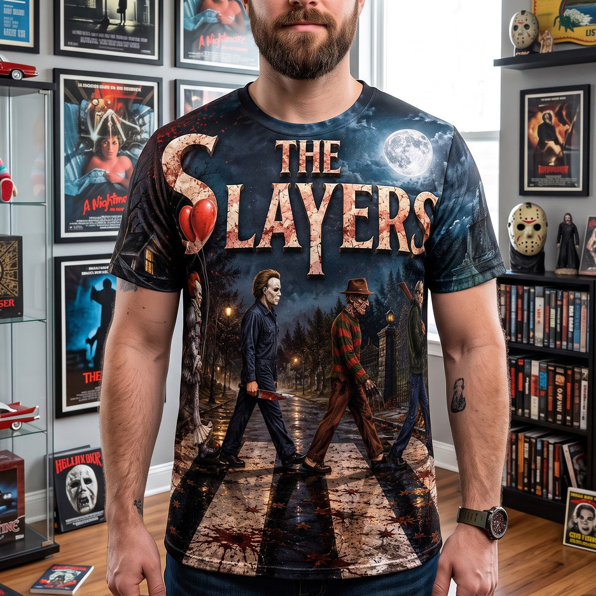 The Slayers Shirt Scary Movie Abbey Road T-Shirt Halloween Gifts For Horror Lovers - Kdjoy