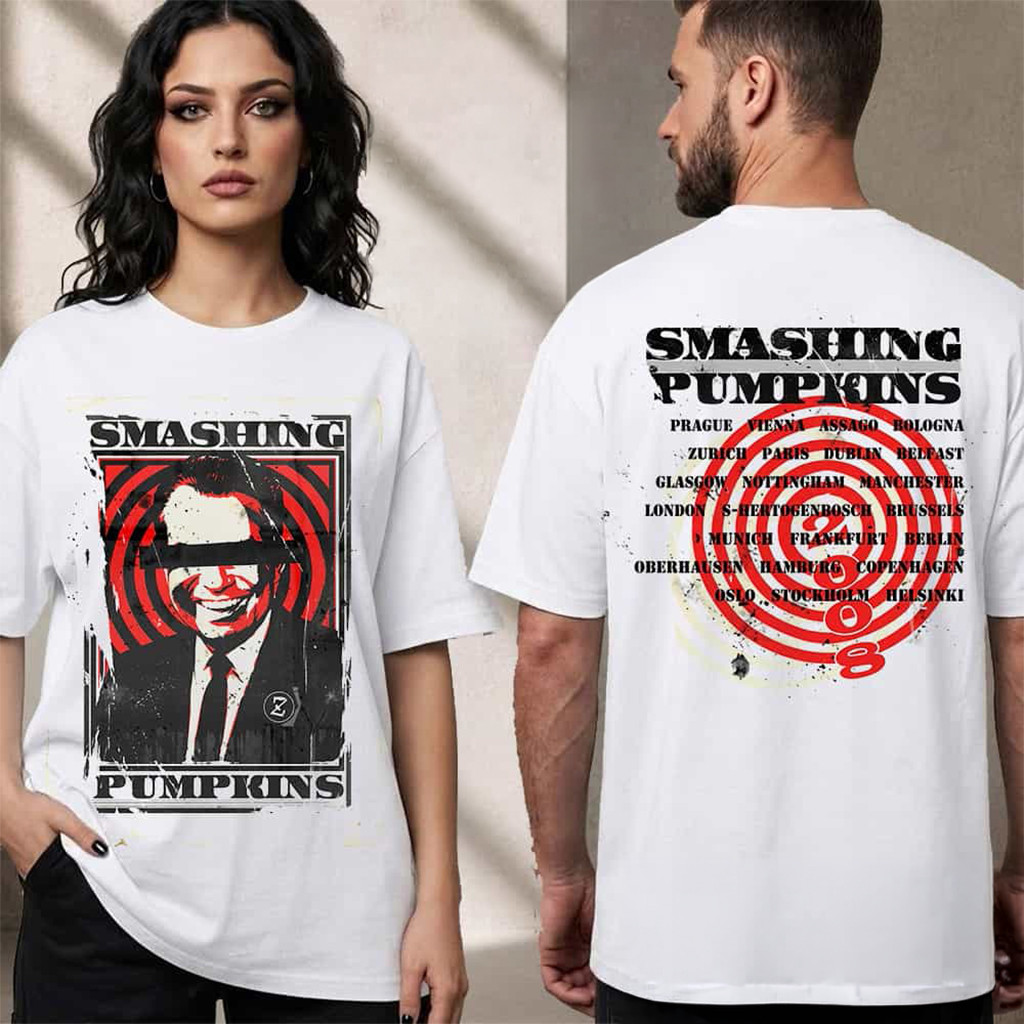 The Smashing Pumpkins SP Chicago Pop Up Merch 2026 Cities Venue Tour 2008 T-Shirt White - Kdjoy The Smashing Pumpkins SP Chicago Pop Up Merch 2026 Cities Venue Tour 2008 T-Shirt White - Kdjoy