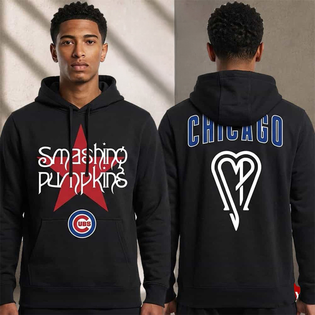 The Smashing Pumpkins x Chicago Cubs USB 2026 Logo Hoodie The Smashing Pumpkins Merch Black - Kdjoy