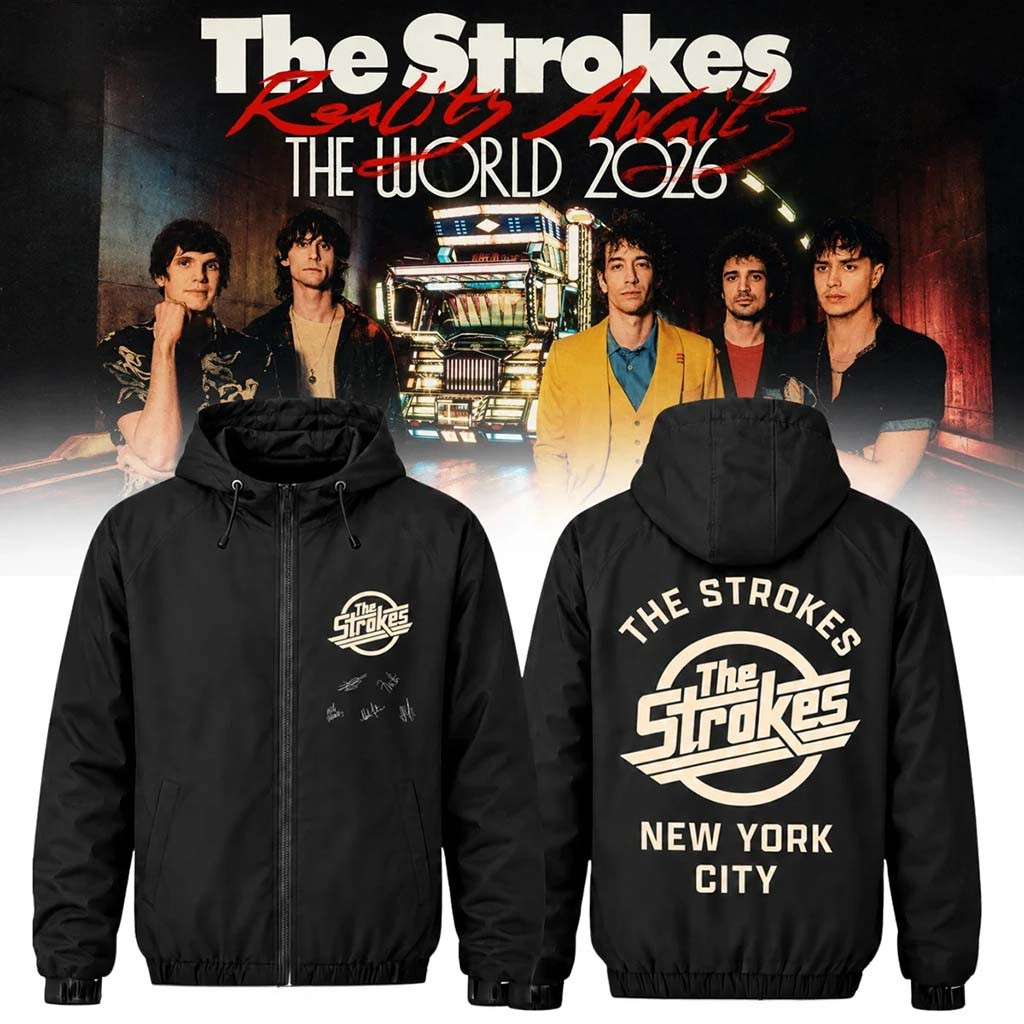The Strokes Reality Awaits Tour Signature Windbreaker Jacket 2026 The Strokes Merch Fan Gifts - Kdjoy The Strokes Reality Awaits Tour Signature Windbreaker Jacket 2026 The Strokes Merch Fan Gifts - Kdjoy