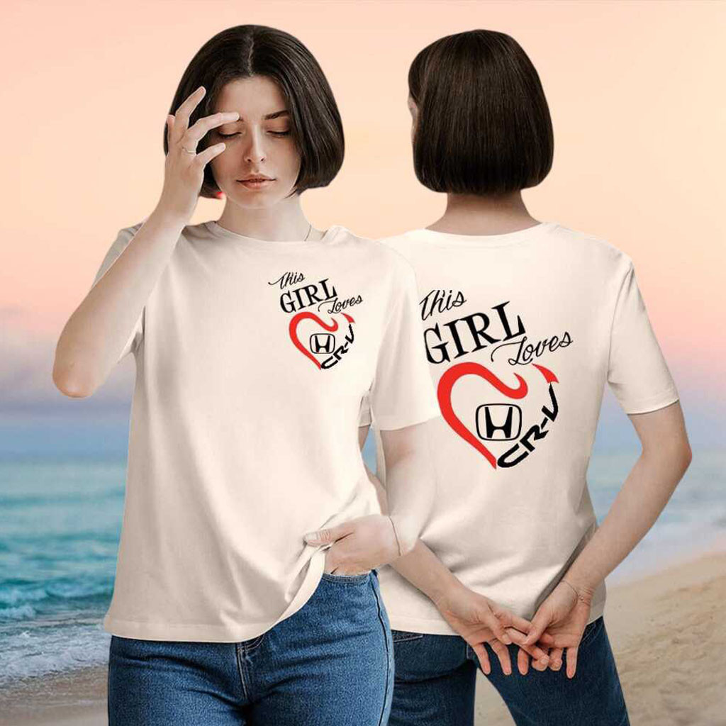 This Girl Loves Honda CR V Heart Logo Shirt Car Lover Women T-Shirt Gifts For Friends - Kdjoy