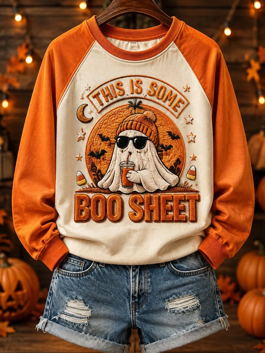 This Is Some Boo Sheet Sweatshirt Cute Sunglasses Ghost Halloween Apparel Gift For Her - Kdjoy This Is Some Boo Sheet Sweatshirt Cute Sunglasses Ghost Halloween Apparel Gift For Her - Kdjoy
