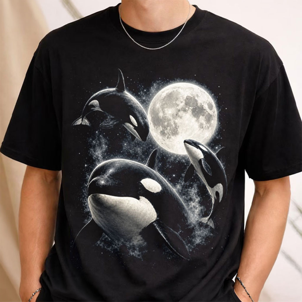 Three Orca Moon Killer Whale Ocean T-Shirt Wildlife Lover Shirt Gifts For Besties - Kdjoy Three Orca Moon Killer Whale Ocean T-Shirt Wildlife Lover Shirt Gifts For Besties - Kdjoy