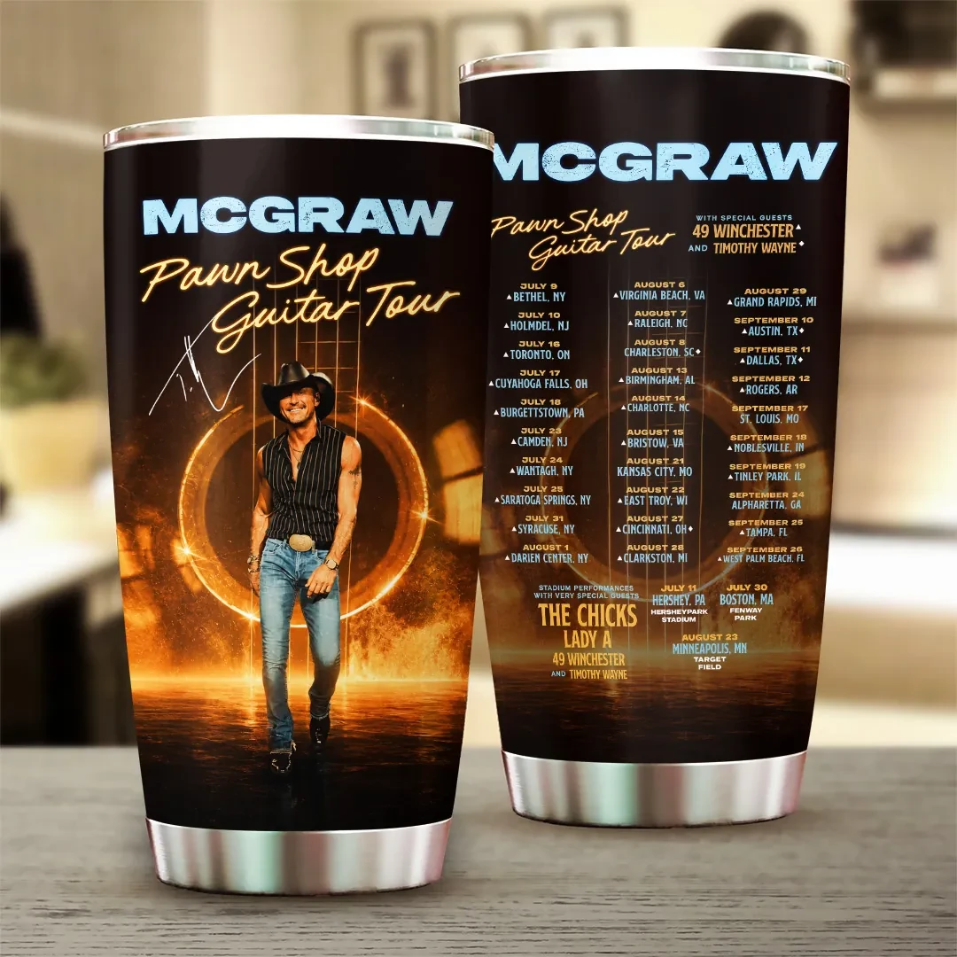 Tim McGraw 2026 Pawn Shop Guitar Tour Tumbler Tim McGraw Merch Gifts For Music Lovers - Kdjoy Tim McGraw 2026 Pawn Shop Guitar Tour Tumbler Tim McGraw Merch Gifts For Music Lovers - Kdjoy