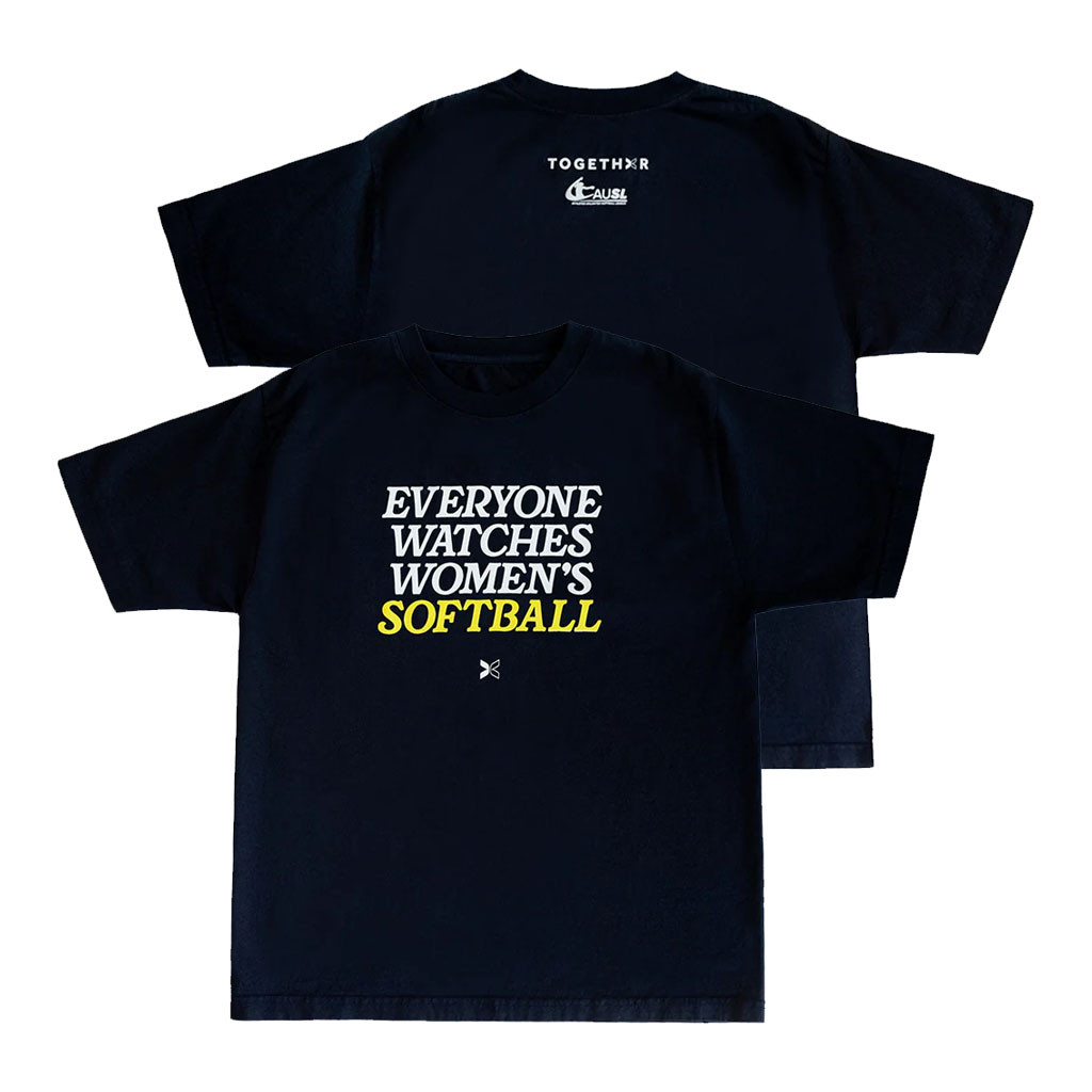 Togethxr Merch 2026 AUSL X Togethxr Shirt Everyone Watches Women's Softball T-Shirt Black - Kdjoy